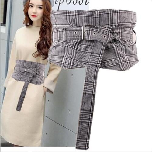 2021 Fashion Knotted Girdle Women Belts Plastic Waist Pin Buckle Dress Striped Lattice Ultra Shirt Belts