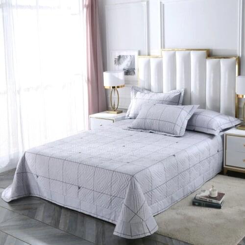 100% cotton Quilted plaid birds patterns Bedspread Bed Cover Bed Sheet size 250x250cm/250x270cm quilt blanket Pillowcases 3pcs