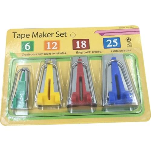 4pcs/set Fabric Clover Bias Tape Maker Binding Tools Set Machine Tool Sewing Quilting Hemming DIY for Home Handmade Accessories