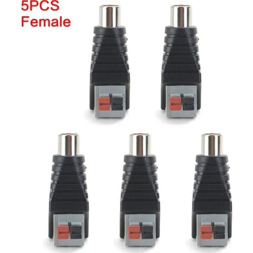 5PCS Male/Female RCA Speaker Wire Cable to Jack Press Plug Male Adapter Connector Hot Selling