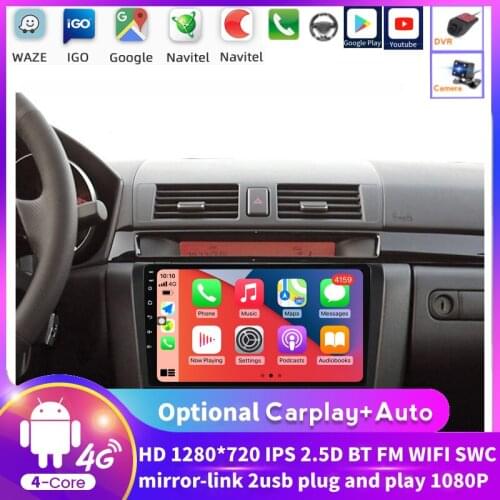 Car Multimedia Radio Player For Mazda 3 BK Mazda3 2004-2012 Android Navigation Autoradio GPS Video Stereo Support Russian/MP4