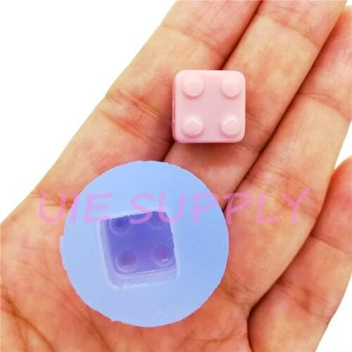 BYL522U 12.5mm x 12.3mm Mini Toy Bricks Building BlockSilicone Mold Fondant Cake Decoration Candy Resin Clay Earrings Necklace