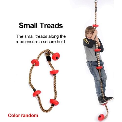 Childrens Climbing Rope With Safety Hook Tread Surfaces Weatherproof Sturdy Material Climbing Rope Outdoor Fun Sports For Kids