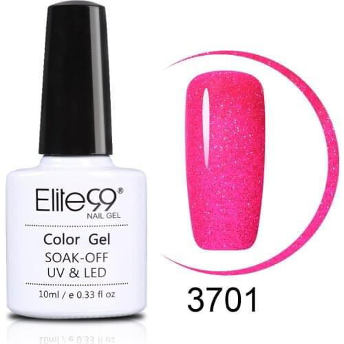 Elite99 10ml Neon Glitter Gel Nail Polish Semi Permanent Rainbow Nail Gel Varnish Soak Off UV LED Gel Polish Nail Art Lacquer