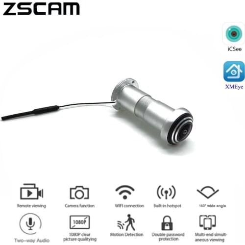 New 1080P IP Wi-Fi Door Eye Hole Home Mini P2P Onvif Peephole IP Webcam Two-Way Voice Intercom Motion Detection Viewing Camera
