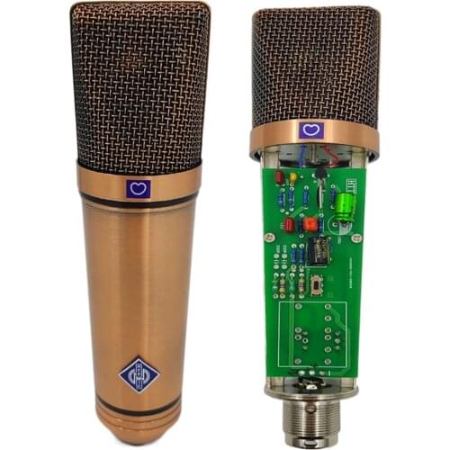 DIY Gold 34mm Capsules Multi Pattern Cardioid Dynamic Vocal Condenser Microphone