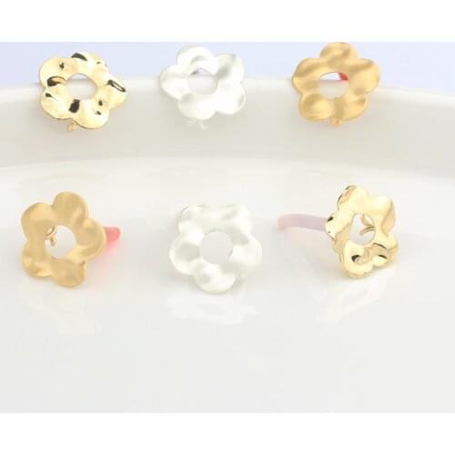 Zinc Alloy Fashion Golden Flowers Base Earrings Connector 16MM 6pcs/lot For DIY Drop Earrings Jewelry Making Accessories