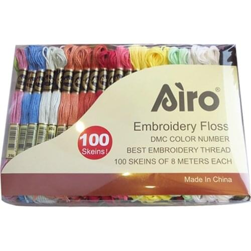 100 Pcs 50 Colors 8 Meters Embroidery Threads Polyester Cotton Thread Handmade Accessories Embroidery Thread