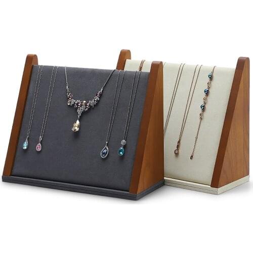 New product jewelry display props solid wood pendant necklace display stand vertical jewelry necklace storage display stand