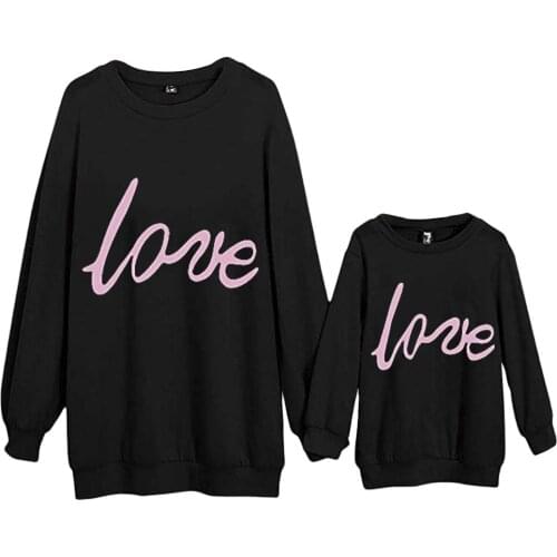 Autumn Family Matching Outfits Mother Daughter Round Neck Letter Print Sweater Parent-child Wear Adult Baby Girl Clothes