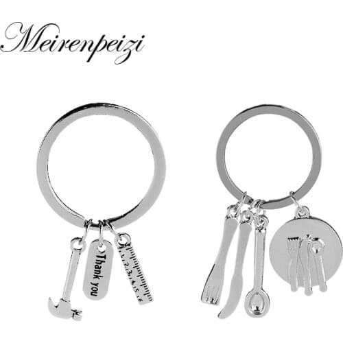 Gift for Dad/Mom Ruler Hammer Wrench Tool Kitchen Tool Charms Keychain Key Chain Ring My Dad Can Fix Anything Mothers Day Gift