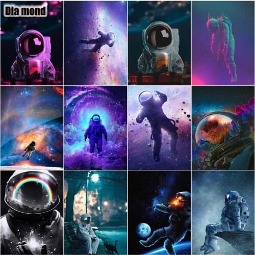 Full Square/Round Diamond Painting Astronaut Portrait Diamond Embroidery Outer Space Mosaic Cross Stitch Childrens Room Decor