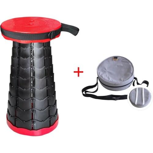 Portable Retractable Folding Stool Outdoor and Indoor Lightweight Telescopic Stool Folding Chairs for Camping Fishing Hiking