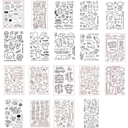 Hippo Kangaroo Bee Giraffe Monkey Transparent Silicone Clear Stamp For Scrapbooking DIY Craft Decoration Soft Stamp 24