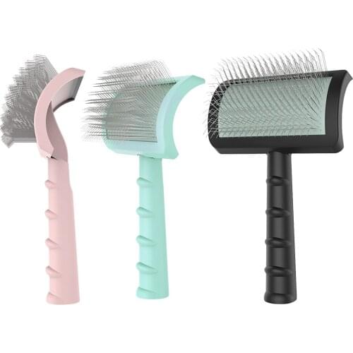 Pet Grooming Comb Shedding Hair Remove Brush Stainless Steel Loose Undercoat Dematting Massage Slicker Tool Dog Cat Trimmer Fur