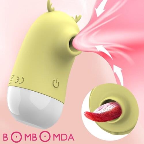 Sucking Vibrators Licking Clitoris Vibrator Double Stimulation Nipples Clit Sucker Tongue Blowjob Cunnilingus Sex Toys for Women