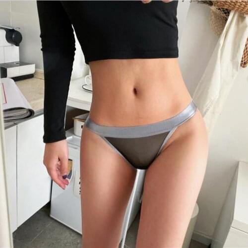 Womens Sexy Lace Mesh Underwear Seamless Transparent Panties Ultra-Thin Low-Rise Female Underpants Hips Sex Briefs Lingerie