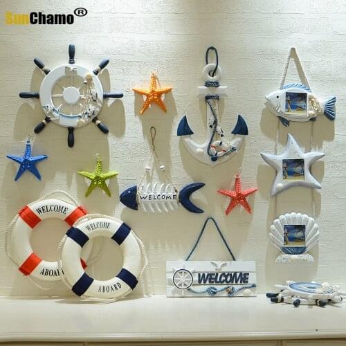 Mediterranean Style Wall Decoration/Bar Wall Ornaments/Room Wall Decoration/Starfis/ Photo Frame/Net/Home Decoration Accessories