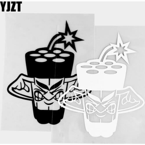 YJZT 15.0×11.5CM Angry TNT Car Stickers Funny Cartoon Weapon Modeling Vinyl Decal Decoration Black / Silver 20C-0342