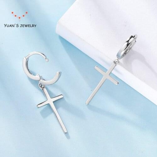 YUANS Sterling Cross Dangle Earrings For Women New Trend Lady Fashion Jewelry Pendientes Mujer Moda