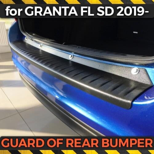 Protective plate of rear bumper for Lada Granta Sedan / FL Sedan plastic ABS protection trim cover pad scuff sill car styling