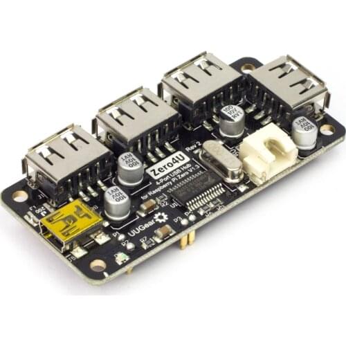 ZERO4U_V1.3 4-port USB 2.0 hub for Raspberry Pi Zero series,mounted to Raspberry Pi Zero back-to-back