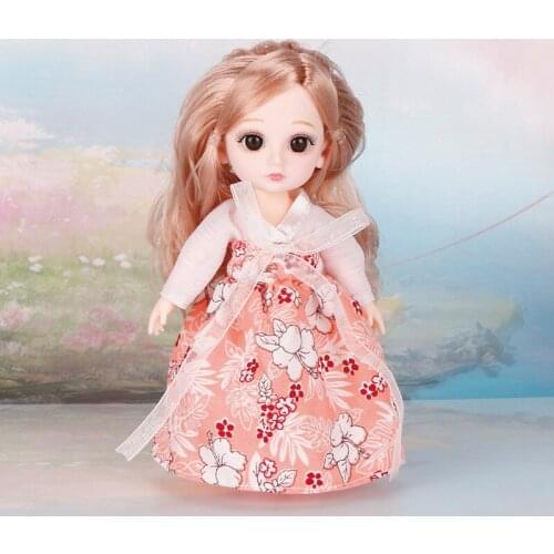 16cm Carton Moveable Joint Hanfu Costume Princess BJD Doll Girl Toy Gift