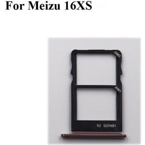 2PCS For Meizu 16XS New Tested Sim Card Holder Tray Card Slot For Meizu 16 XS Sim Card Holder Replacement Parts