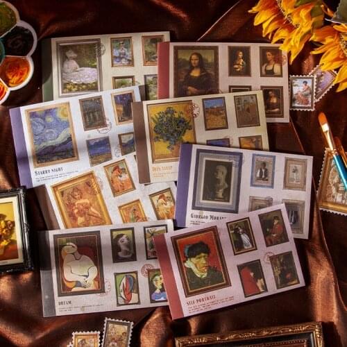 20 Sheets Vintage Artist Famous Painting Stickers Set Decorative Stickers For Decoration Planners Scrapbook Laptops Envelope