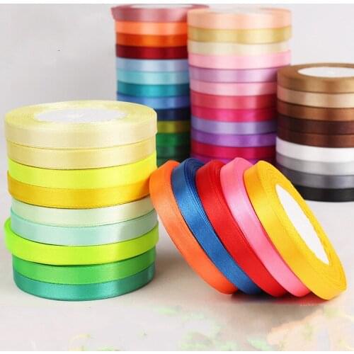 25 Yards/roll) 10mm Single Face Satin Ribbon 22 Meters Webbing Decaration Gift Christmas White Black Grey Ribbons