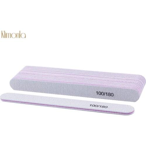 5pcs Nail File Blocks 100/180 White Straight Sanding Polisher Buffer Files For Manicure Pedicure Care Nail Art Tools