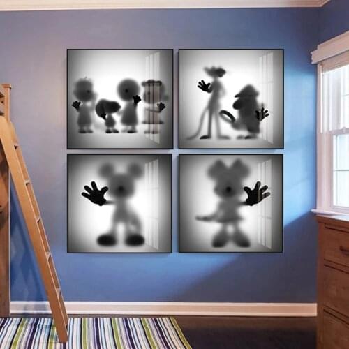 Cartoon The Disappearing Mickey Abstract Posters Modern Disney Canvas Painting and Print Wall Picture for Living Room Home Decor