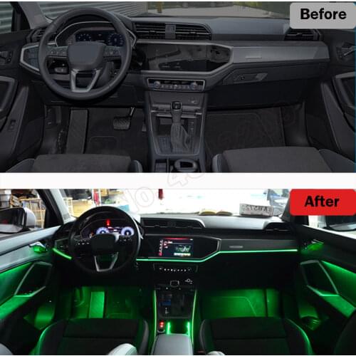 Auto For Audi Q3 Q3L 2019 MMI Control 30 colors Decorative Ambient Light LED Atmosphere Lamp illuminated Strip