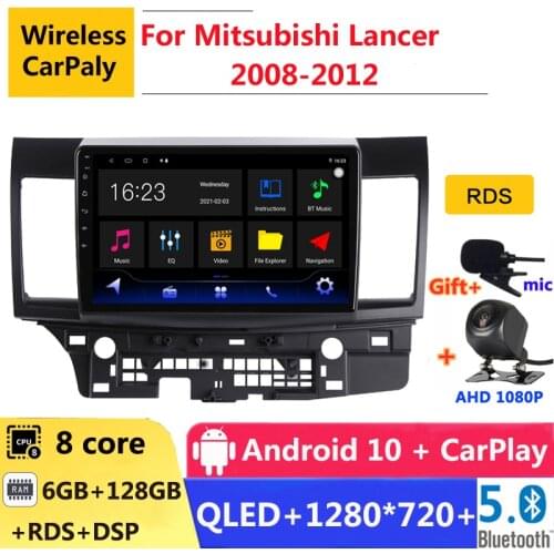 6G RAM 2 din android 10 car radio auto stereo for Mitsubishi Lancer 10 CY 2008 2009 - 2012 navigation GPS DVD Multimedia Player