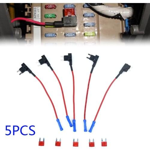 5Pcs Car Fuse Box Add A Circuit Mini Blade Fuse Splice Holder ATM APM Back Fuses Tap 12V Locate A Quick Power Source