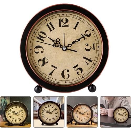Retro Alarm Clock Tabletop Clock Decorative Desktop Clock for Home Bedroom