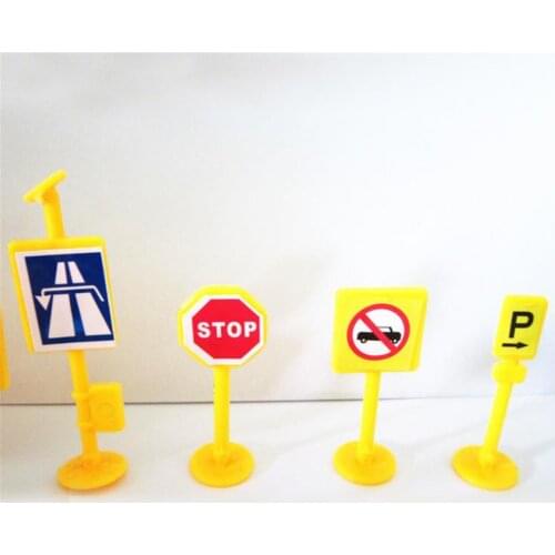 1set Plastic Traffic Road Signs Kids Children Play Learn Educational Toy Game