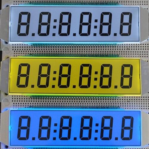 EDC139 TN Positive 6 Digit 7 Segment Display Static Drive LCD Display Panel Digital Tube No Backlight 30% Transmittance Mode