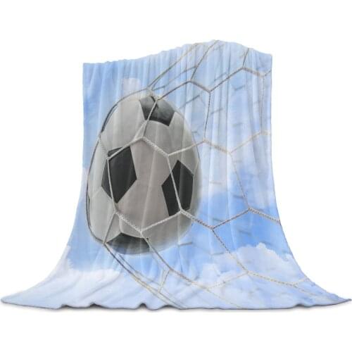 Soccer Game Football Sky Victory Gate Coral Fleece Blankets Flannel Bedspreads Soft Warm Blankets for Bed Sofa Cover