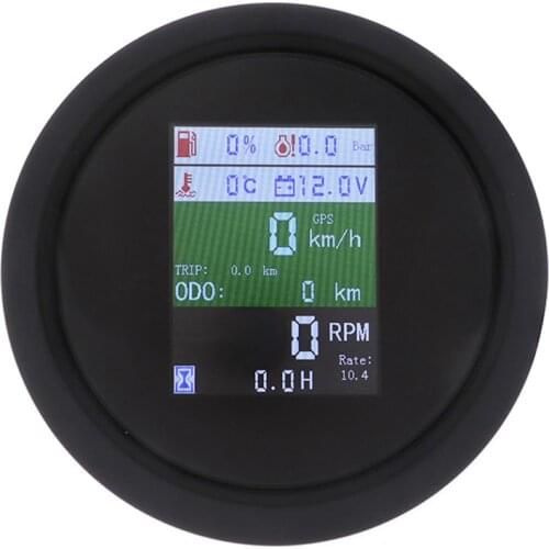 GPS Speedometer Fuel Level Water Temp Gauge 0~10Bar Oil Pressure Meter Tachometer Sensor With Alarm For Car Truck Marine Boat