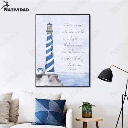 Lighthouse Warm Heart Diary Canvas Painting Beach Nautical Decoration Bedroom Living Room Wall Art Poster Home Decoration