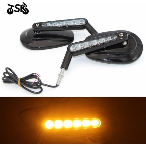 Chrome Motorcycle Mirror Muscle LED Turn Signals Light Moto Rear side View mirrors case for Harley V-ROD V ROD VRSCF