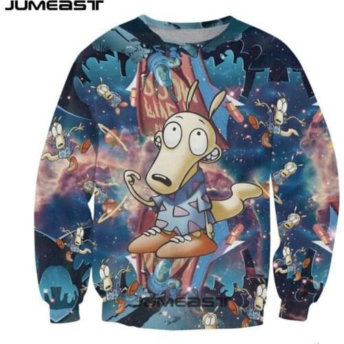 Jumeast Brand Men Women 3D Printed Sweatshirt Rockos Modern Life Long Sleeve T Shirt Sport Pullover Spring Tops Tees