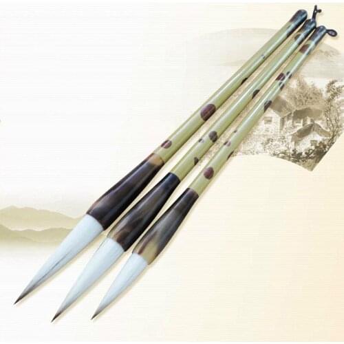 3pcs Brush Mixed Hair Writing Brush Wolf Chinese Calligraphy Goat-Hair Brush Brush Student Beginner Training Calligraphy