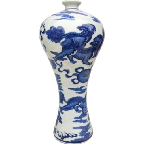 Chinese Jing Dezhen Unique Style Blue And White Porcelain Vase