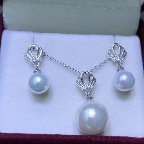 Crown 925 Sterling Silver Pendant Earrings Mountings Findings Base Jewelry Set Mounts Settings Parts for Pearls Beads Crystal