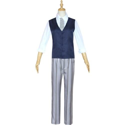 Anime BEASTARS Cosplay Costumes Legoshi Costume Men White Shirt Blue Vest Tie Pants Cosplay Costumes Halloween Party Suit