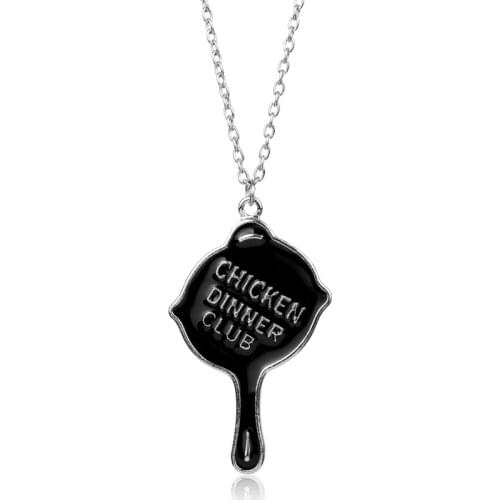 Woman Man Fashion Jewelry playerunknowns pubg Necklace Winner Chicken Dinner mini Pans Pendants Necklaces