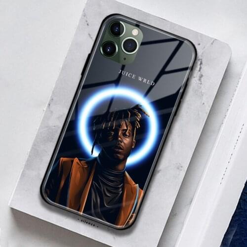 Juice WRLD rapper hiphop Soft Silicone Tempered Glass For iPhone SE 6s 7 8 Plus X XR XS 11 Pro Max Phone Case Cover Shell