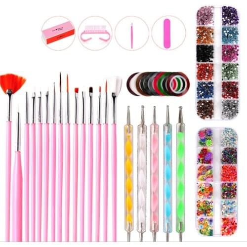 Acrylic Nail Art Brush Set Uv Gel Nail Polish Painting Brushes Dotting Pen Kit Manicure Clean Brush Tool